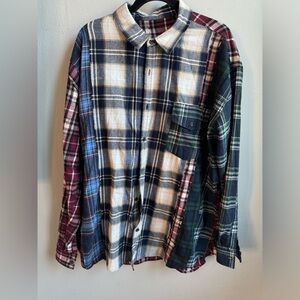 Multiflannel shirt - repurposed - fits like XL